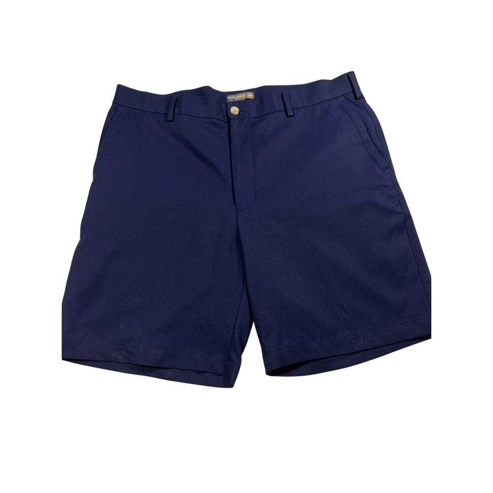 Peter Millar Crown Sport Shorts Mens 35 Navy Blue Golf Performance Stretch